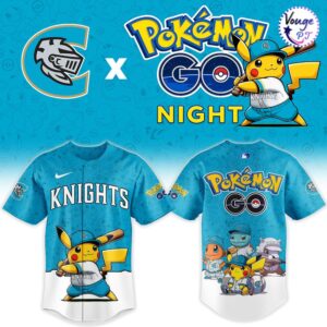 Charlotte Knights x Pokemon GO Night Custom Baseball Jersey 2