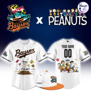 Chesapeake Baysox x Peanuts Night Custom Baseball Jersey 1