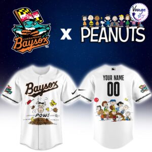 Chesapeake Baysox x Peanuts Night Custom Baseball Jersey 2