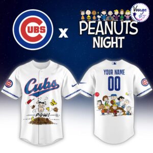 Chicago Cubs x Peanuts Night Custom Baseball Jersey 2