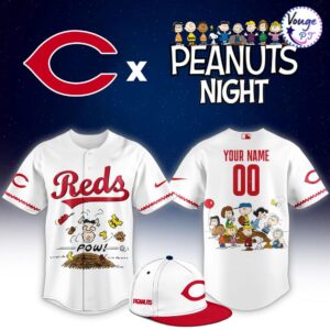 Cincinnati Reds x Peanuts Night Custom Baseball Jersey