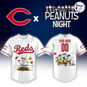 Cincinnati Reds x Peanuts Night Custom Baseball Jersey 2