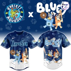 Everett AquaSox x Bluey Night Limited Edition Baseball Jersey 2