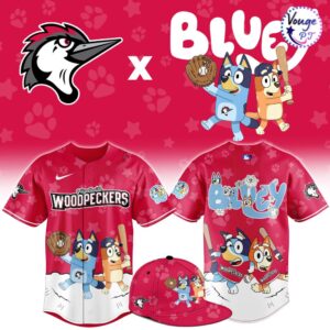 Fayetteville Woodpeckers x Bluey Night Limited Edition Baseball Jersey 1