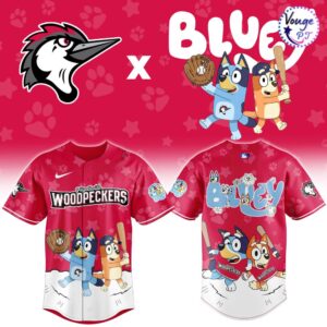 Fayetteville Woodpeckers x Bluey Night Limited Edition Baseball Jersey 2
