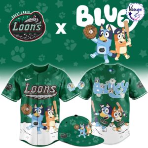 Great Lakes Loons x Bluey Night Limited Edition Baseball Jersey 1