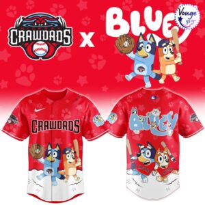 Hickory Crawdads x Bluey Night Limited New Limited Baseball Jersey 2