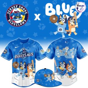 Jersey Shore BlueClaws x Bluey Night New Limited Baseball Jersey