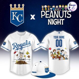 Kansas City Royals x Peanuts Night Custom Baseball Jersey