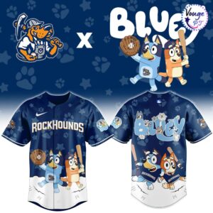 Midland RockHounds x Bluey Night Limited Edition Baseball Jersey 2