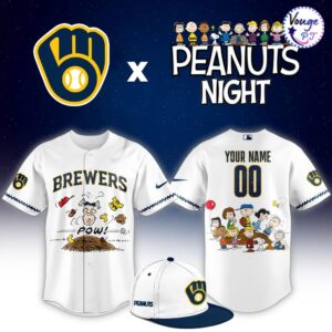 Milwaukee Brewers x Peanuts Night Custom Baseball Jersey