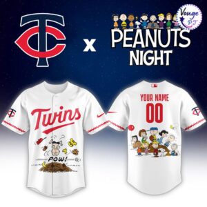 Minnesota Twins x Peanuts Night Custom Baseball Jersey 2