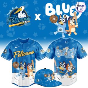 Myrtle Beach Pelicans x Bluey Night Limited Edition Baseball Jersey 1