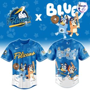 Myrtle Beach Pelicans x Bluey Night Limited Edition Baseball Jersey 2