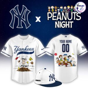 New York Yankees x Peanuts Night Custom Baseball Jersey