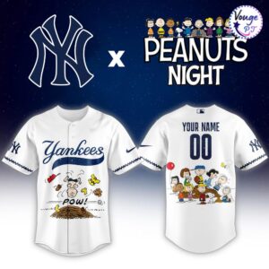 New York Yankees x Peanuts Night Custom Baseball Jersey 2