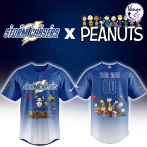 Omaha Storm Chasers x Peanuts Night Custom Baseball Jersey 2