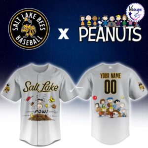 Salt Lake Bees x Peanuts Night Custom Baseball Jersey 2