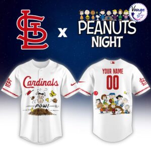 St Louis Cardinals x Peanuts Night Custom Baseball Jersey 2