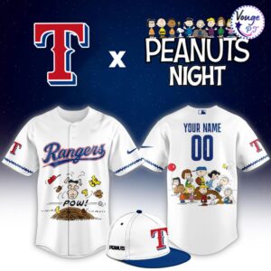 Texas Rangers x Peanuts Night Custom Baseball Jersey