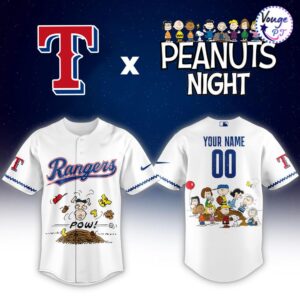 Texas Rangers x Peanuts Night Custom Baseball Jersey 2