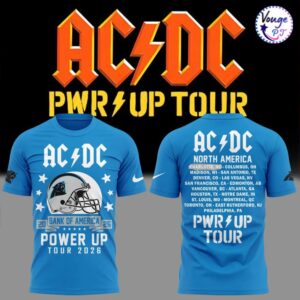 Carolina Panthers x ACDC Power Up Tour 2026 T Shirt 3
