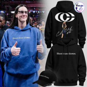 Official Caitlin Clark Shoot More Threes Basketball Hoodie for Fans 3