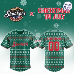 Biloxi Shuckers Christmas In July Custom Baseball Jersey 2 1