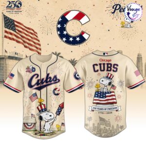 Chicago Cubs x Peanuts Snoopy USA 250th Anniversary Baseball Jersey 1