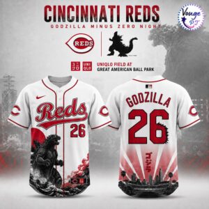 Cincinnati Reds x Godzilla Minus Zero Night 2026 Baseball Jersey