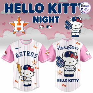 Houston Astros x Hello Kitty Night White Pinstripe Baseball Jersey