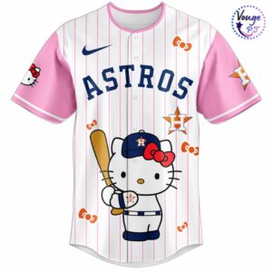 Houston Astros x Hello Kitty Night White Pinstripe Baseball Jersey 2