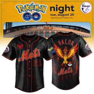 New York Mets x Pokemon GO Night Team Instinct Baseball Jersey 2