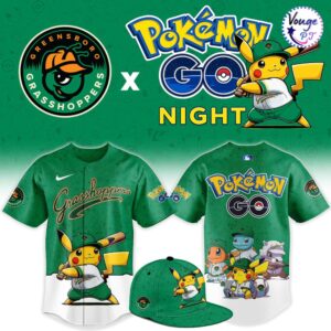Pokemon GO Greensboro Grasshoppers Baseball Jersey