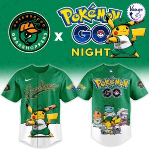 Pokemon GO Greensboro Grasshoppers Baseball Jersey 2