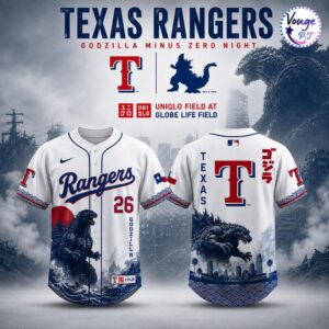 Texas Rangers x Godzilla Minus Zero Night 2026 Baseball Jersey